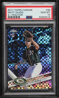 2017 Topps Chrome - [Base] - Wal-Mart Mega Box X-Fractor #98 - Matt Olson [PSA 10 GEM MT]