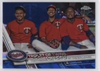 Checklist - Triplet of Twins (Toothsome Trio Yuk It Up at the Ballpark) #/250