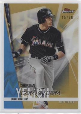 2017 Topps Finest - [Base] - Gold Refractor #21 - Christian Yelich /50