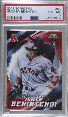 2017 Topps Fire - [Base] #65 - Andrew Benintendi [PSA 8 NM‑MT]