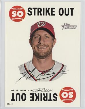 2017 Topps Heritage - 1968 Topps Game - Topps.com Online Exclusive 5 x 7 #1 - Max Scherzer /49