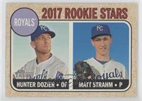 Rookie Stars - Hunter Dozier, Matt Strahm #/25