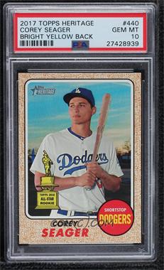 2017 Topps Heritage - [Base] - Bright Yellow Back #440 - Corey Seager /25 [PSA 10 GEM MT]