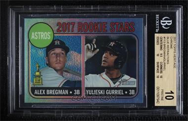 2017 Topps Heritage - [Base] - Chrome Rookie Stars Blue Refractor #113 - Rookie Stars - Alex Bregman, Yuli Gurriel /68 [BGS 10 PRISTINE]