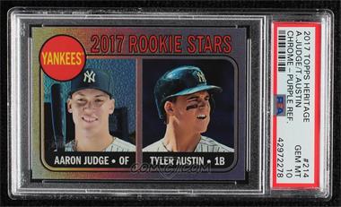 2017 Topps Heritage - [Base] - Chrome Rookie Stars Purple Refractor #214 - Tyler Austin, Aaron Judge [PSA 10 GEM MT]