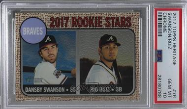 2017 Topps Heritage - [Base] - Chrome Rookie Stars #76 - Rookie Stars - Dansby Swanson, Rio Ruiz /999 [PSA 10 GEM MT]