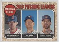 League Leaders - Corey Kluber, J.A. Happ, Rick Porcello (Porcello on Back)