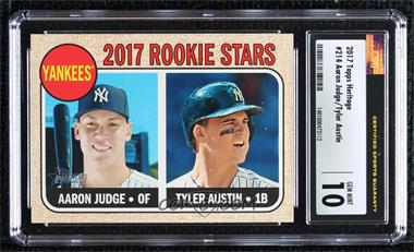 2017 Topps Heritage - [Base] #214.1 - Rookie Stars - Aaron Judge, Tyler Austin [CSG 10 Gem Mint]
