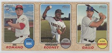 2017 Topps Heritage High Number - Box Loader Ad Panel #RRG - Sal Romano, Fernando Rodney, Joey Gallo