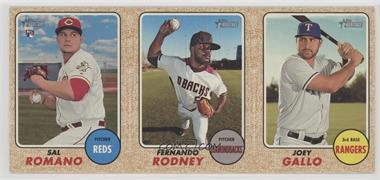 2017 Topps Heritage High Number - Box Loader Ad Panel #RRG - Sal Romano, Fernando Rodney, Joey Gallo