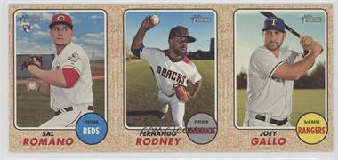 2017 Topps Heritage High Number - Box Loader Ad Panel #RRG - Sal Romano, Fernando Rodney, Joey Gallo