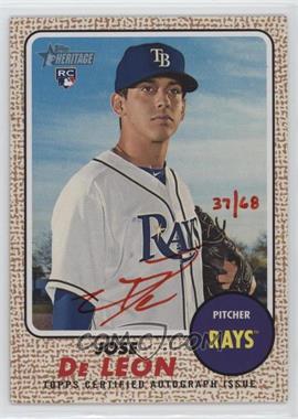 2017 Topps Heritage High Number - Real One Autographs - Red Ink #ROA-JD - Jose De Leon /68