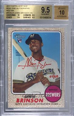 2017 Topps Heritage High Number - Real One Autographs - Red Ink #ROA-LB - Lewis Brinson /68 [BGS 9.5 GEM MINT]