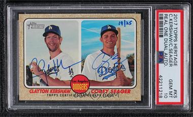 2017 Topps Heritage High Number - Real One Dual Autographs #RODA-KS - Corey Seager, Clayton Kershaw /25 [PSA 10 GEM MT]