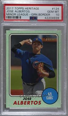 2017 Topps Heritage Minor League Edition - [Base] - Green #124 - Jose Albertos /50 [PSA 10 GEM MT]