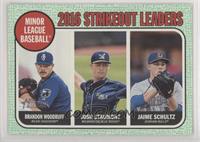 League Leaders - Jaime Schultz, Brandon Woodruff, Josh Staumont #/50