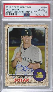 2017 Topps Heritage Minor League Edition - Real One Autographs #ROA-NSO - Nick Solak [PSA 10 GEM MT]