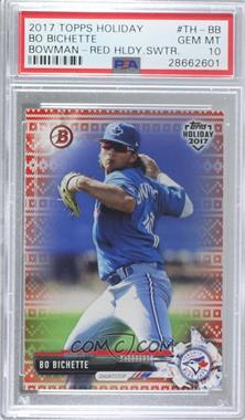 2017 Topps Holiday Bowman - [Base] - Red Holiday Sweater #TH-BB - Bo Bichette /10 [PSA 10 GEM MT]