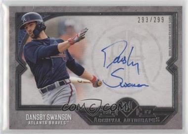 2017 Topps Museum Collection - Archival Autographs #AA-DS - Dansby Swanson /299