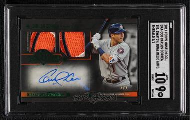 2017 Topps Museum Collection - Signature Swatches Single Player Dual Relic Autographs - Emerald #DRA-CCO - Carlos Correa /1 [SGC 9 MINT]