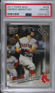 2017 Topps Now - Topps Online Exclusive [Base] #478 - Andrew Benintendi /677 [PSA 10 GEM MT]