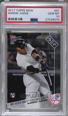 2017 Topps Now - Topps Online Exclusive [Base] #91 - Aaron Judge /1101 [PSA 10 GEM MT]