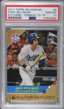 2017 Topps On Demand - MLB All-Star Game - Homage to '87 - Topps Online Exclusive #6 - Cody Bellinger /1722 [PSA 10 GEM MT]