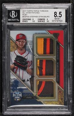 2017 Topps Triple Threads - All Star Patches - Ruby #ASP-SS - Stephen Strasburg /1 [BGS 8.5 NM‑MT+]