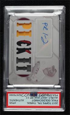 2017 Topps Triple Threads - Autograph Relics - White Whale Printing Plate Magenta #TTAR-PG5 - Paul Goldschmidt /1 [PSA Authentic]