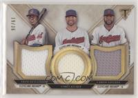 Francisco Lindor, Corey Kluber, Carlos Santana #/36