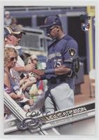 Short Print Variation - Lewis Brinson (Signing Autographs)