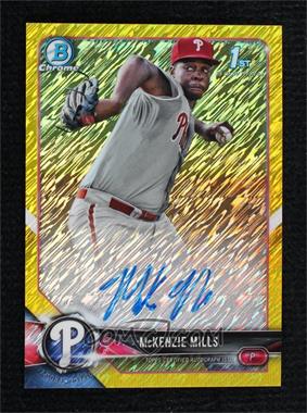 2018 Bowman - Chrome Prospect Autographs - Canary Yellow Shimmer Refractor #CPA-MMI - McKenzie Mills /10