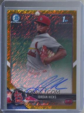 2018 Bowman - Chrome Prospect Autographs - Gold Shimmer Refractor #CPA-JHI - Jordan Hicks /50