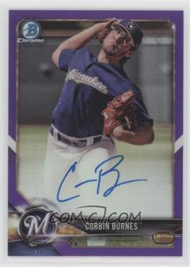 2018 Bowman - Chrome Prospect Autographs - Purple Refractor #CPA-CB - Corbin Burnes /250