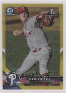 2018 Bowman - Chrome Prospects - Canary Yellow Refractor #BCP91 - Spencer Howard /75