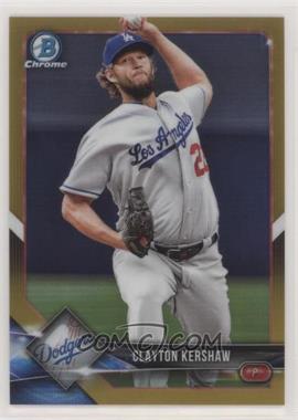 2018 Bowman Chrome - [Base] - Gold Refractor #98 - Clayton Kershaw /50