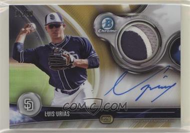 2018 Bowman Chrome - Chrome Autograph Relics - Gold Refractor #BCAR-LU - Luis Urias /50