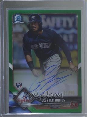 2018 Bowman Chrome - Chrome Rookie Autographs - Green Refractor #BCRA-GT - Gleyber Torres /99