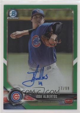 2018 Bowman Chrome - Prospect Autographs - Green Refractor #BCPA-JAL - Jose Albertos /99