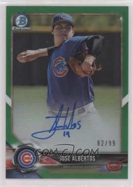 2018 Bowman Chrome - Prospect Autographs - Green Refractor #BCPA-JAL - Jose Albertos /99