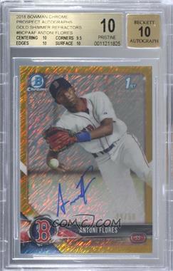 2018 Bowman Chrome - Prospect Autographs - HTA Gold Shimmer Refractor #BCPA-AF - Antoni Flores /50 [BGS 10 PRISTINE]