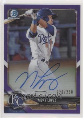 2018 Bowman Chrome - Prospect Autographs - Purple Refractor #BCPA-NL - Nicky Lopez /250