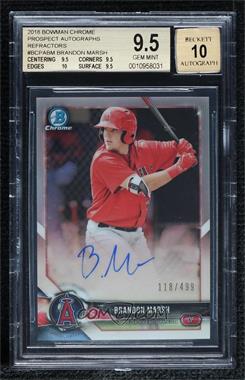 2018 Bowman Chrome - Prospect Autographs - Refractor #BCPA-BM - Brandon Marsh /499 [BGS 9.5 GEM MINT]