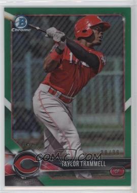 2018 Bowman Chrome - Prospects - Green Refractor #BCP156 - Taylor Trammell /99