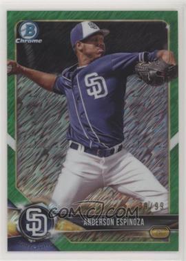 2018 Bowman Chrome - Prospects - Green Shimmer Refractor #BCP220 - Anderson Espinoza /99