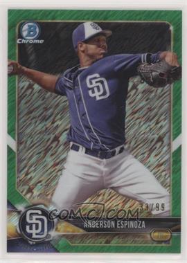 2018 Bowman Chrome - Prospects - Green Shimmer Refractor #BCP220 - Anderson Espinoza /99