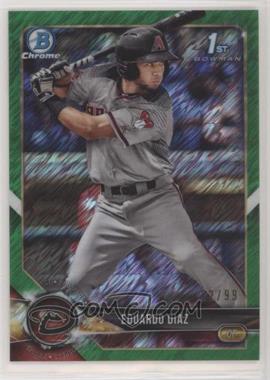 2018 Bowman Chrome - Prospects - Green Shimmer Refractor #BCP225 - Eduardo Diaz /99