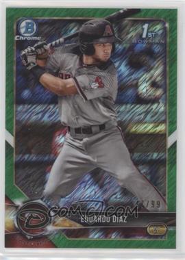 2018 Bowman Chrome - Prospects - Green Shimmer Refractor #BCP225 - Eduardo Diaz /99