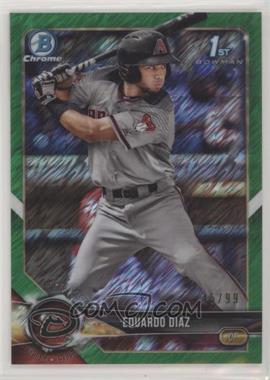 2018 Bowman Chrome - Prospects - Green Shimmer Refractor #BCP225 - Eduardo Diaz /99