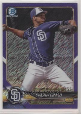 2018 Bowman Chrome - Prospects - Purple Shimmer Refractor #BCP220 - Anderson Espinoza /655